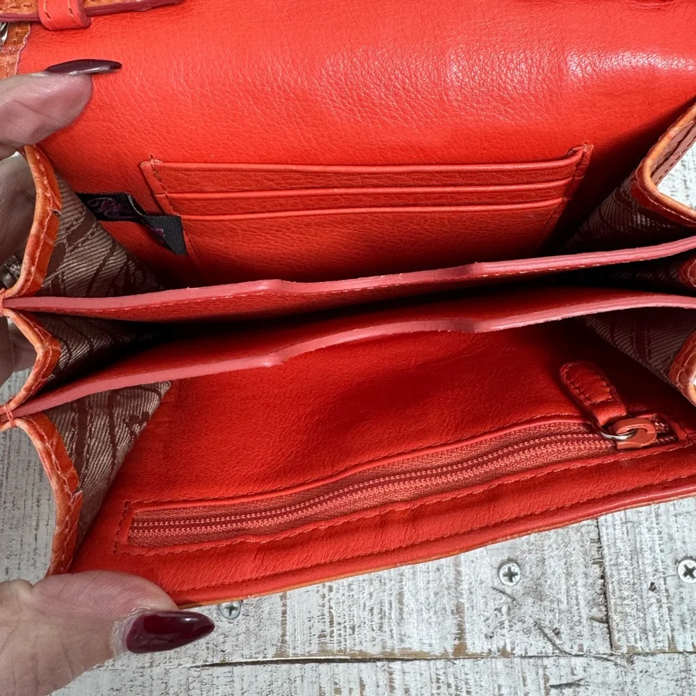 Brighton Casual Colorful  Convertible Wallet Croc-Embossed Crossbody